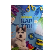 Набор картона цветного А4 односторонего пастельного, 8 листов, в папке Art Studio 5708-22114