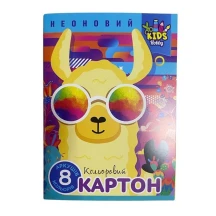 Набор картона цветного А4 односторонего, неоновый, 8 листов, в папке Art Studio 5715-22115