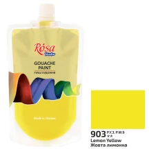 Фарба гуашева Rosa Studio художня 200 мл, жовта лимонна 323200903