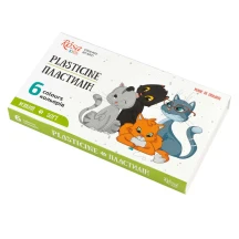 Пластилін "Cats" Rosa Kids 6 кольорів, 96 г, стек 302101