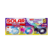 Капсулы "Solar" для стирки Multi Box для белых,универсальных и темных вещей, 24 штуки в упаковке