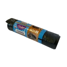 Пакети для сміття Gosia PL 60л 10 штук з затяжкою, 3D структура, дуже міцні 9150/4694
