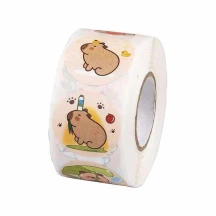 Наклейки Centrum "Capybara" d= 25 мм, в рулоне 500 штук, ассорти 81252