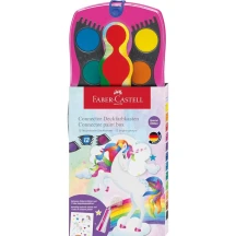 Акварельна фарба Faber-Castell Connector Unicorn суха, 12 кольорів, в пластиковій коробці 125035