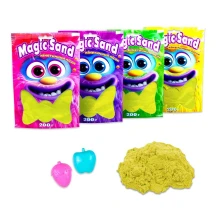 Набор для творчества Strateg кинетический песок Magic sand в пакете желтый, 200 гр 39401-5