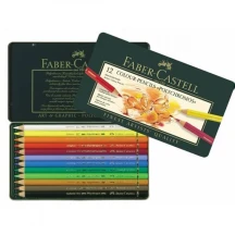 Олівці кольорові Faber-Castell Polychromos 12 кольорів, металева коробка 110012 — фото 2