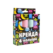 Крейда Strateg велика, кругла, різнокольорова, 4 штуки, картон 50115
