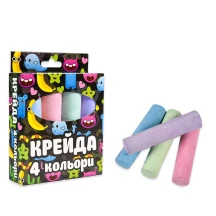 Крейда Strateg велика, кругла, різнокольорова, 4 штуки, картон 50115 — фото 2