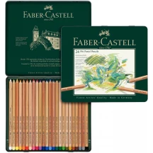 Олівці пастельні кольорові Faber-Castell Pitt Pastell 24 кольори, металева коробка 112124