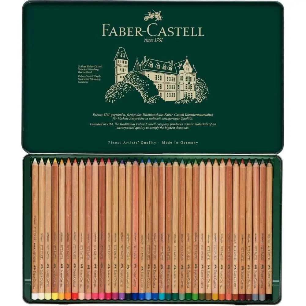 Олівці пастельні кольорові Faber-Castell Pitt Pastell 36 кольорів, металева коробка 112136 — фото 2