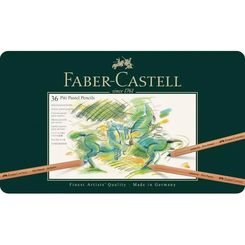 Олівці пастельні кольорові Faber-Castell Pitt Pastell 36 кольорів, металева коробка 112136 — фото 3