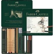 Набор для рисования Faber-Castell Pitt Monochrome 21 предмет, металлическая коробка 112976
