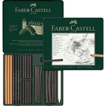 Набір вугілля Faber-Castell Pitt 24 предмети, металева коробка 112978