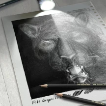 Набір Faber-Castell Pitt Graphite Matt олівці 3 штуки + гумка + точилка, в блістері 115297 — фото 2