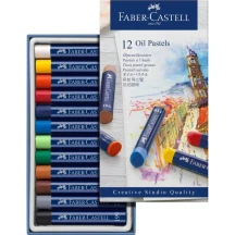 Пастель масляна Faber-Castell 12 кольорів, синя лінія 127012