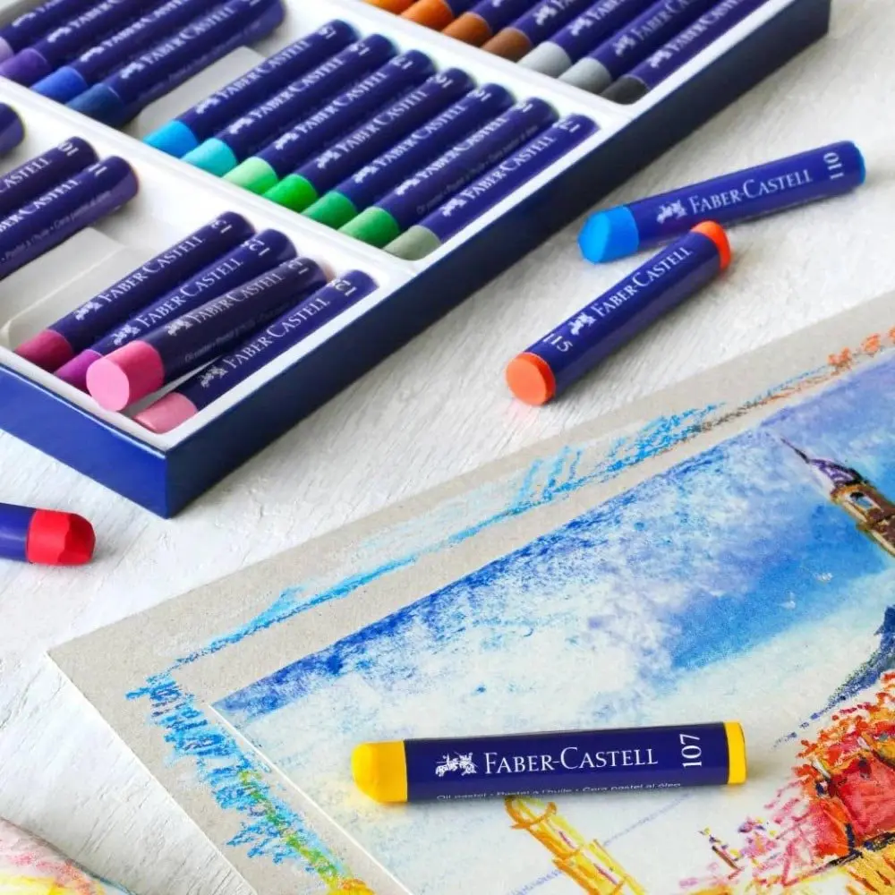 Пастель масляна Faber-Castell 12 кольорів, синя лінія 127012 — фото 3