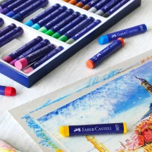 Пастель масляна Faber-Castell 24 кольори, синя лінія 127024 — фото 3