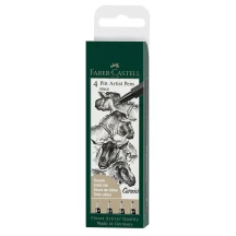 Ручка капілярна Faber-Castell Pitt Artist Pens, набір 4 штуки, колір чорний 167115