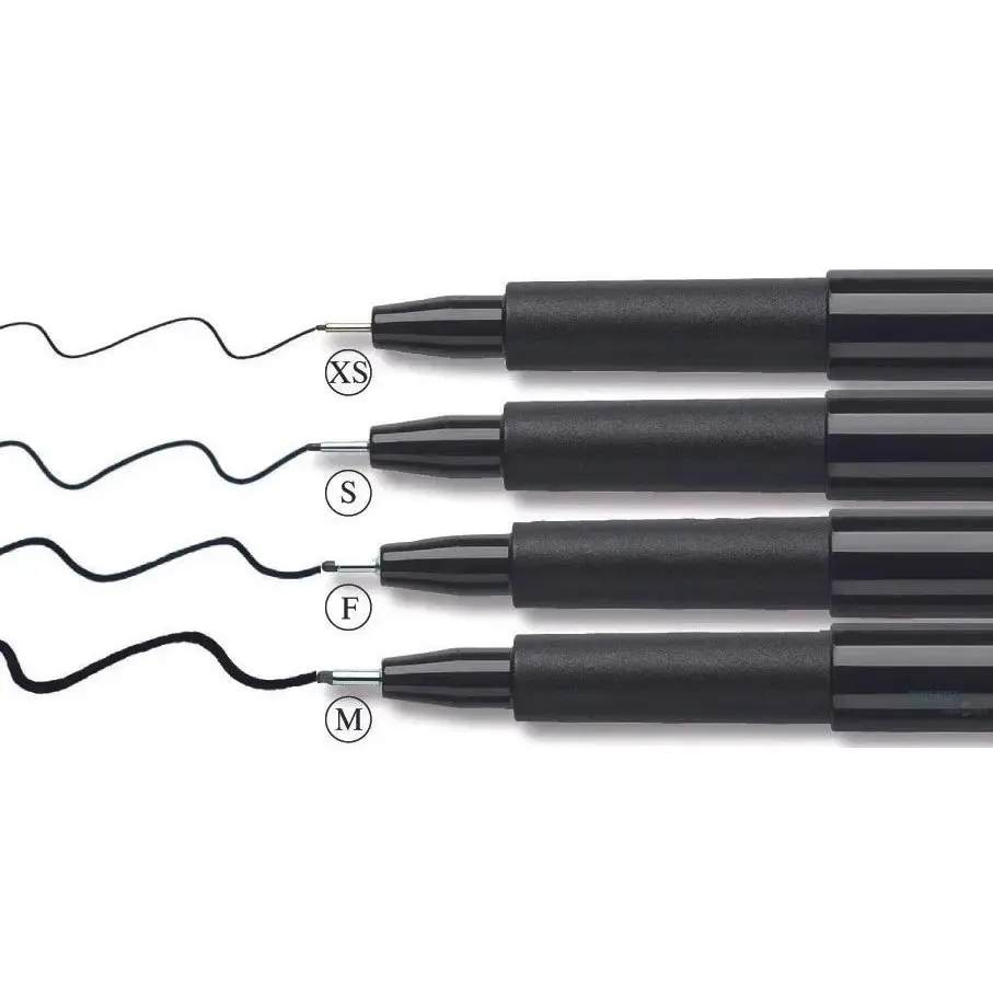 Ручка капилярная Faber-Castell Pitt Artist Pens, набор 4 штуки, цвет черный 167115 — фото 2