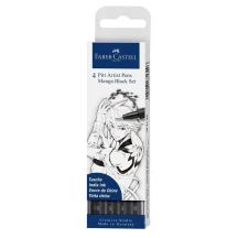 Ручка капілярна Faber-Castell Pitt Artist Pens, набір 4 штуки, колір чорний 167132