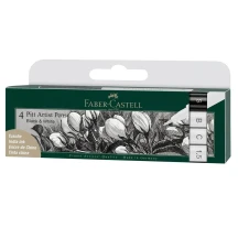 Ручка капілярна Faber-Castell Pitt Artist Pens, набір 4 штуки Black&White 167151
