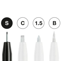Ручка капілярна Faber-Castell Pitt Artist Pens, набір 4 штуки Black&White 167151 — фото 2