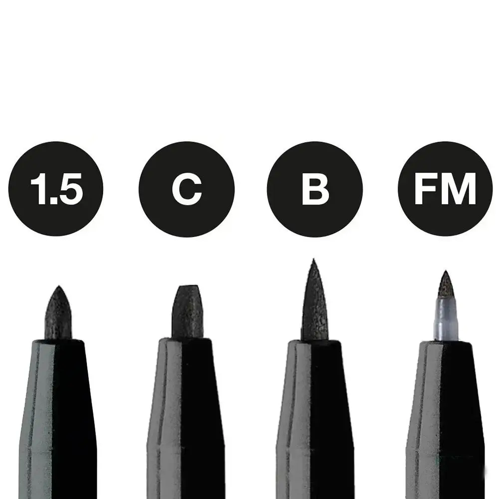 Ручка капилярная Faber-Castell Pitt Artist Pens, набор 4 штуки, цвет черный 167153 — фото 2