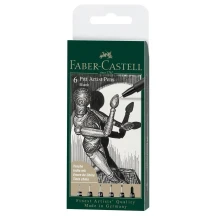 Ручка капілярна Faber-Castell Pitt Artist Pens, набір 6 штук, колір чорний 167154