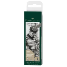 Ручка капілярна Faber-Castell Pitt Artist Pens, набір 4 штуки Warm grey IV 167169