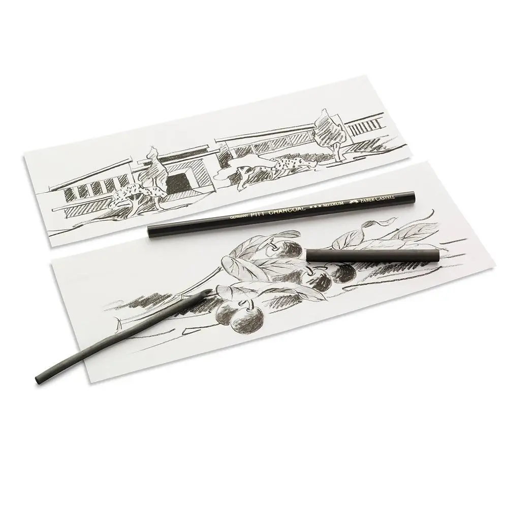Карандаш угольный Faber-Castell Рitt натуральный средний 117400 Карандаш угольный Faber-Castell Рitt натуральный средний 117400 — фото 2