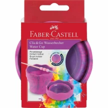 Стакан Faber-Castell складаний для води для малювання, пластик/гума, рожевий мармур 181527