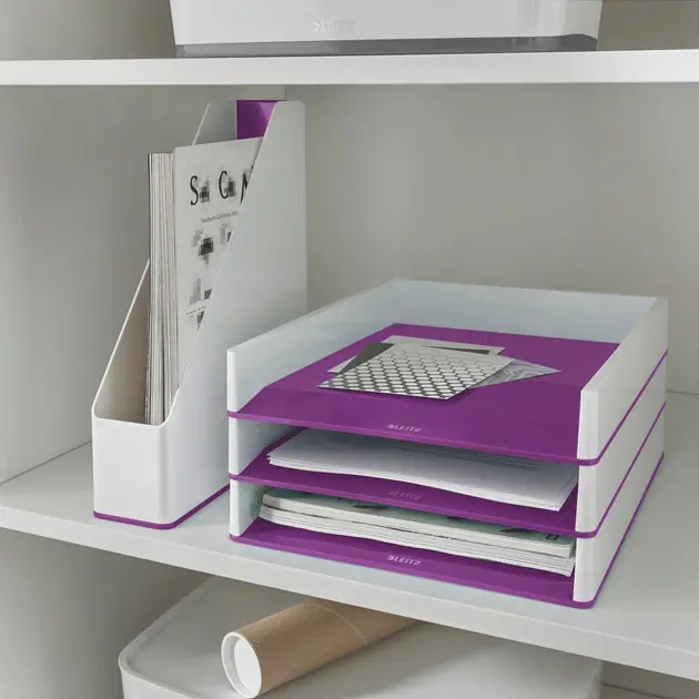 Лоток горизонтальний Leitz Wow Duo Colour, 267 х 49 х 336 мм, колір фіолетовий 5361-10-62 — фото 2