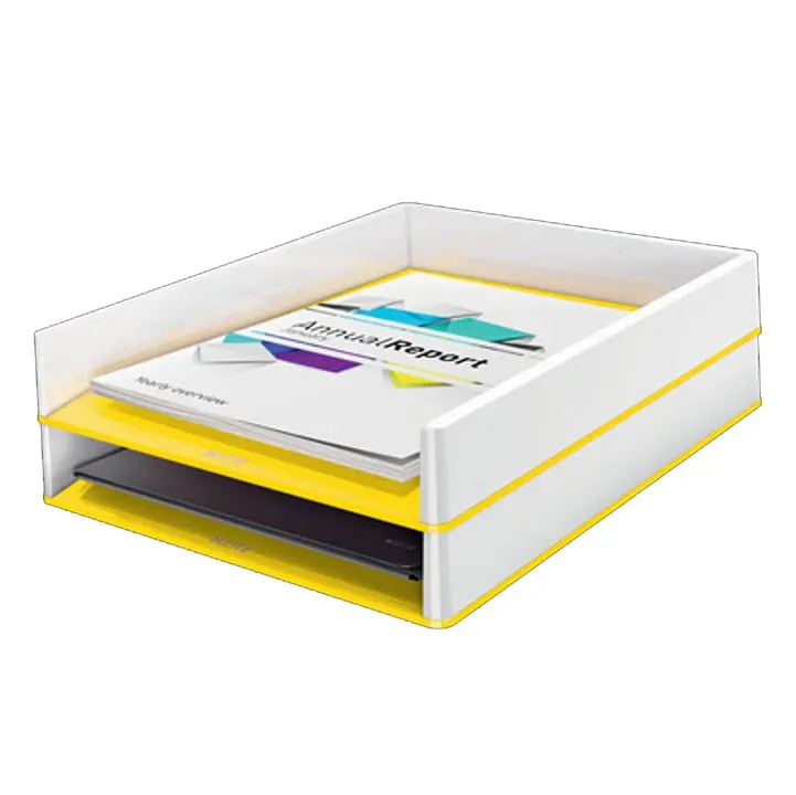 Лоток горизонтальний Leitz Wow Duo Colour, 267 х 49 х 336 мм, колір жовтий 5361-10-16 — фото 2