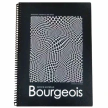 Блокнот Bourgeois А4, 80 листов, клетка, кремовая бумага, гибкая обложка, пружина, черный 9630