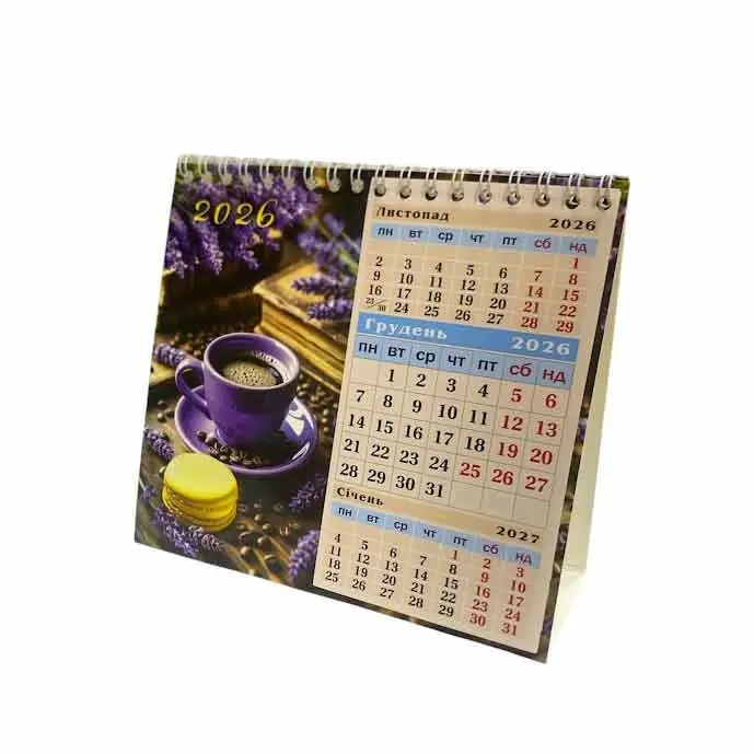 Календар Folio+ 2026 рік, настільний шалаш з блоком 7 х 13 см, 6 аркушів, пружина, асорті 173253-7 — фото 4