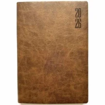 Щоденник датований 2026 Bourgeois А5 320 сторінок, лінійка, кремовий папір, світло-коричневий 9907
