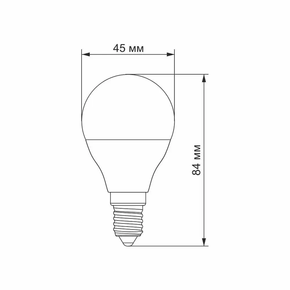 Світлодіодна лампа Videx LED G45e 7W E14 3000K 220V VL-G45e-07143 — фото 3