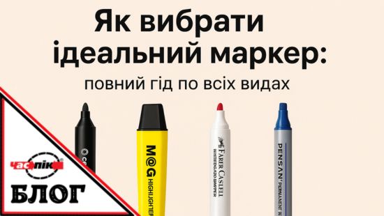 Види маркерів - читати в Блозі Час-Пік Повний гід по маркерах: Склад чорнила, типи наконечників і поради для вибору.