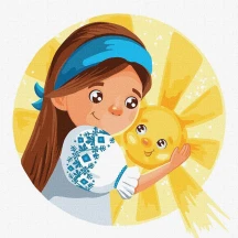 Картина по номерах Ідейка 30 х 30 см "Сонечко", полотно, акрилові фарби, пензлики КНО2404