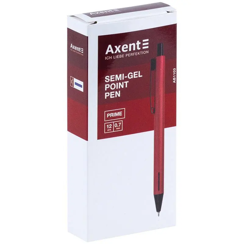 Ручка масляная Axent автоматическая Prime 0,7 мм, корпус розовый, цвет синий AB1103-10-02-A — фото 2
