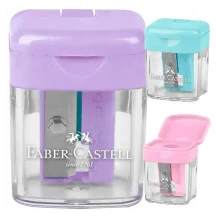 Точилка Faber-Castell "Single" Mini Box, прозорий контейнер, асорті 182801