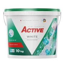 Порошок для стирки Active White, 10кг ведро+дозатор