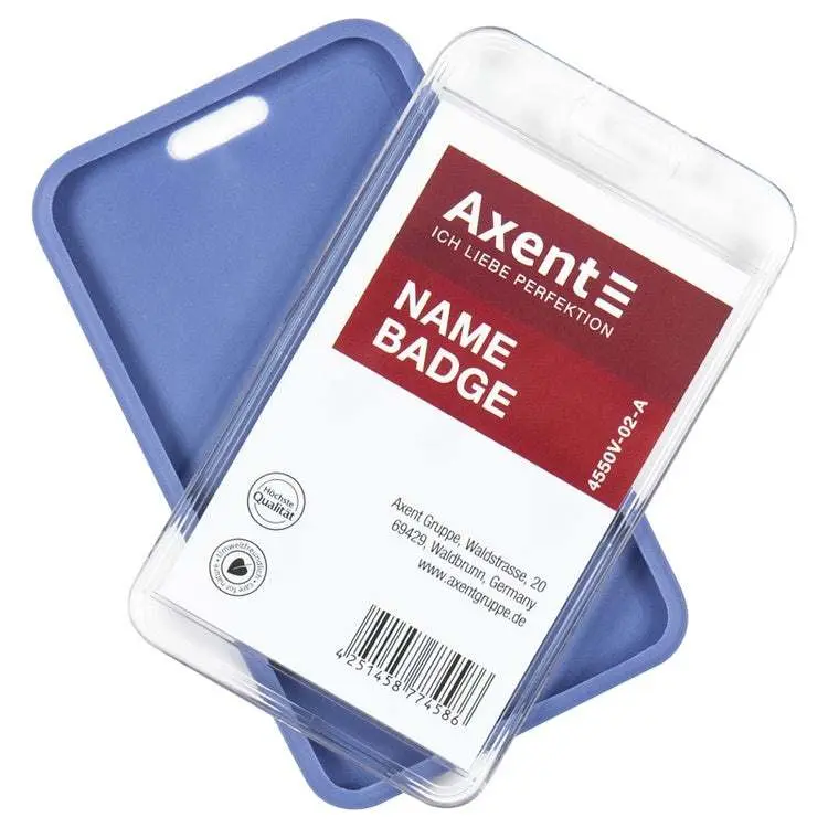 Бейдж-чохол Axent SoftTouch 54 х 85 мм, матовий димчастий синій 4550V-02-А — фото 3