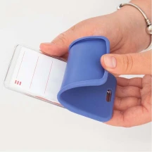 Бейдж-чохол Axent SoftTouch 54 х 85 мм, матовий димчастий синій 4550V-02-А — фото 5