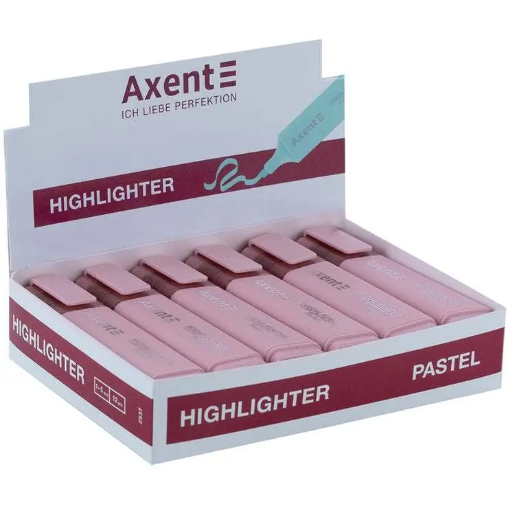 Текстовыделитель Axent Highlighter, 1-5 мм, клиноподобный, пастель, лавандовый 2537-36-A — фото 2