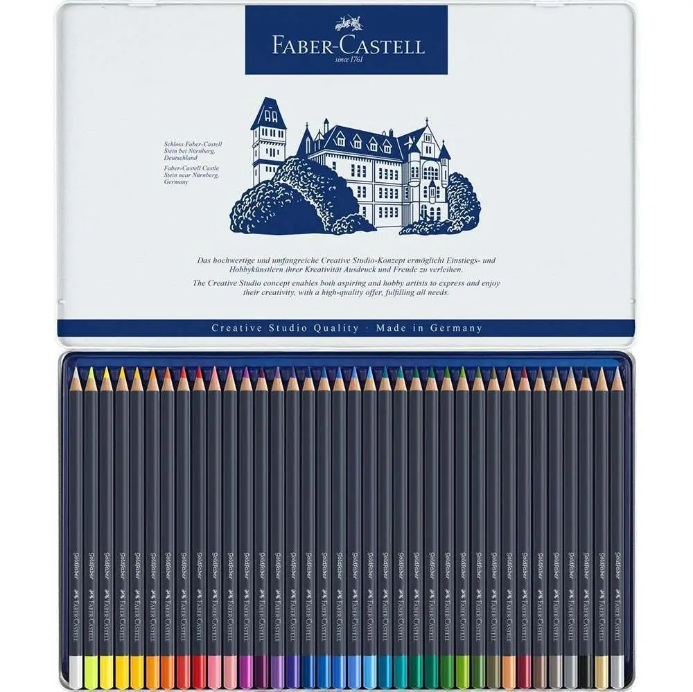 Олівці кольорові Faber-Castell Goldfaber 36 кольорів, металева коробка 114736 — фото 2