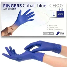 Рукавиці нітрилові Ceros Cobalt Blue L100 штук, нестерильні