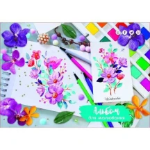 Альбом для малювання А4 50 аркушів, 160 г/м2, офсет, уф-лак+ глітер, пружина Рюкзачок А-6