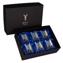 Набор стаканов для виски Boss Crystal "Тризуб" (6 шт) хрусталь, отделка серебро GPB6TRY2XS