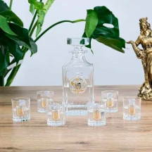 Набір горілчаний Boss Crystal "Тризуб" (графін та 6 чарок) оздоблення срібло, золото GPB77TRY2XG — фото 2